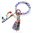 OEM Engraved Logo 7.7CM Tassel Bracelet Keychain For Key Pendant